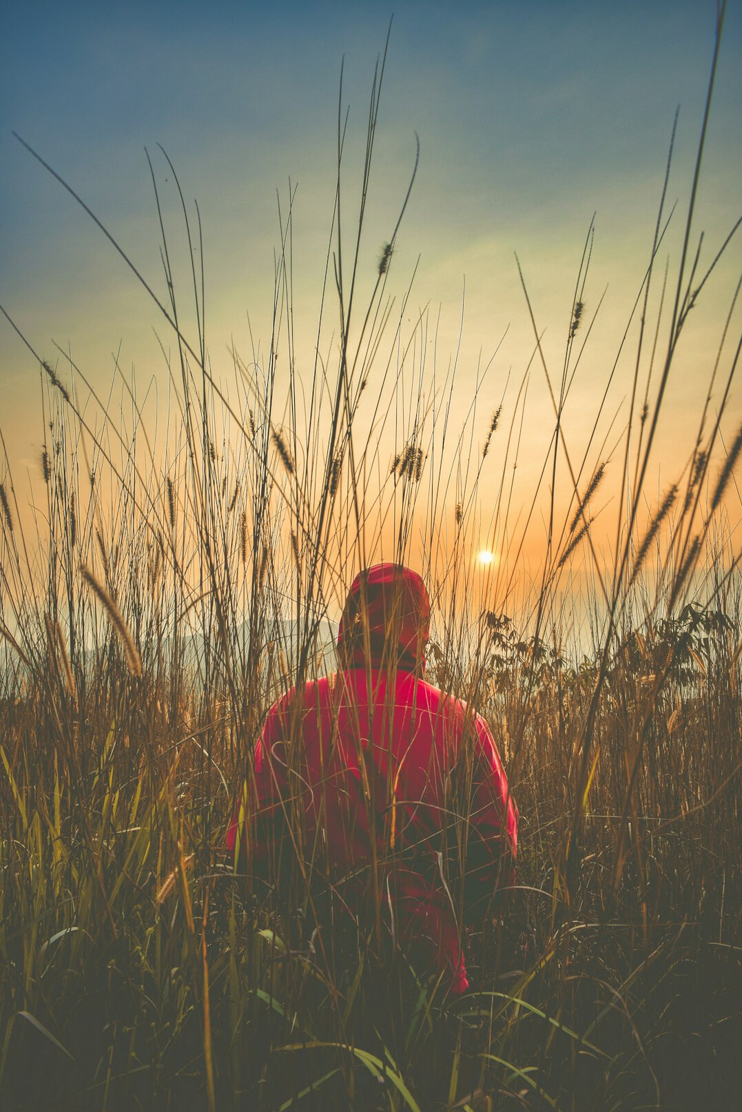 person reflecting alone